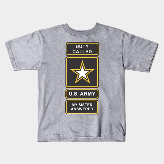 DutyCalledArmy Sister Kids T-Shirt by Cavalrysword